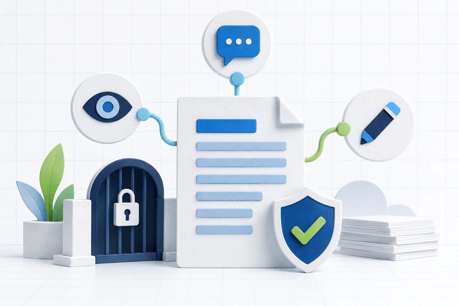 Документ Google Docs с уровнями доступа и защитой